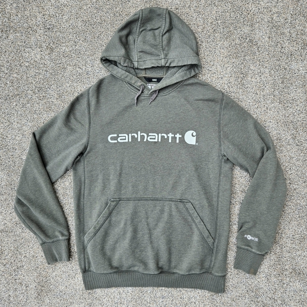 Carhartt Force Delmont Signature Graphic Sweatshirt Hoodie Moss Green Men Medium